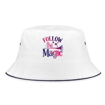 Follow the Magic Broomstick - Bucket Hat - white/navy - Front