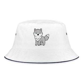 Wolf Wolves - Bucket Hat - white/navy - Front