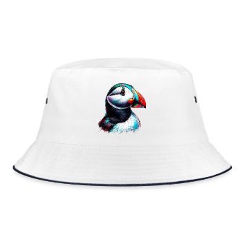 Papageitaucher - Bucket Hat - Weiß/Navy - Vorne