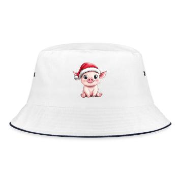 Cochon Noël Mignon Mignon Couler Cochon - Bob - blanc/marine - Devant