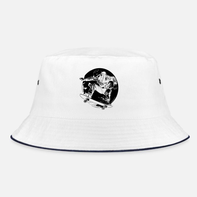 Skateboarder Comic Style Bucket Hat