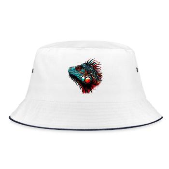Iguana - Bucket Hat - white/navy - Front