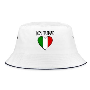 100 % Italiano Drapeau de l’Italie Coeur - Bob - blanc/marine - Devant