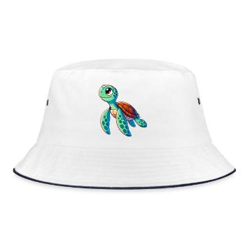 Turtle - Bucket Hat - white/navy - Front