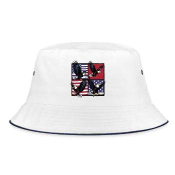 Bald eagle - Bucket Hat - white/navy - Front