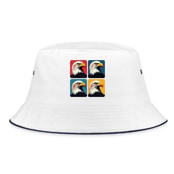 Bald eagle - Bucket Hat - white/navy - Front