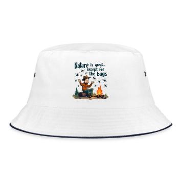 Camping ist großartig bis auf die nervigen Mücken! - Bucket Hat - Weiß/Navy - Vorne