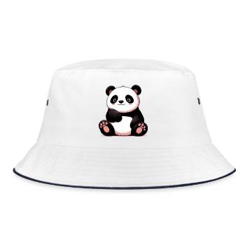 Panda - Bucket Hat - white/navy - Front