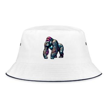 Gorilla - Bucket Hat - Weiß/Navy - Vorne