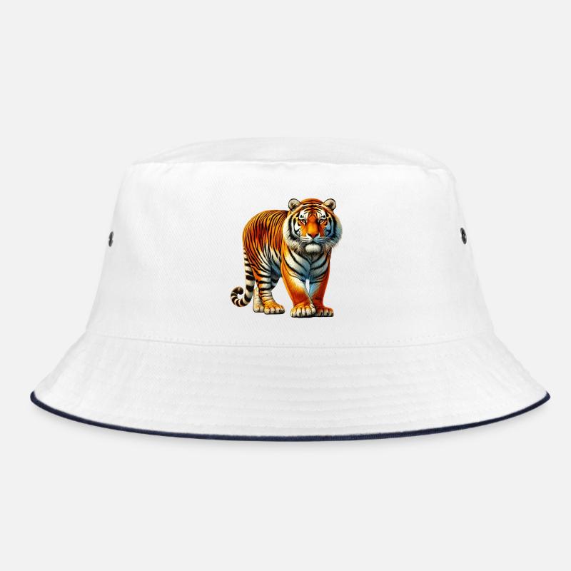 Tiger - Bucket Hat - Weiß/Navy