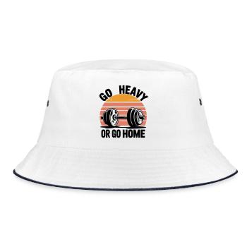 Retro Sunset Silhouette Duo - Bucket Hat - white/navy - Front