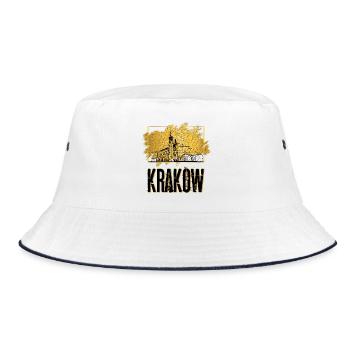 Krakow Krakow Poland City Skyline Home Gold - Bucket Hat - white/navy - Front