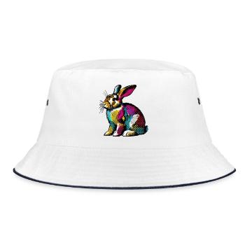 Rabbit - Bucket Hat - white/navy - Front