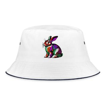 Rabbit - Bucket Hat - white/navy - Front