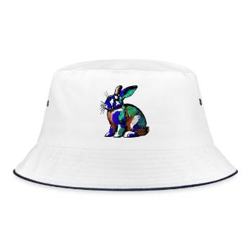 Rabbit - Bucket Hat - white/navy - Front
