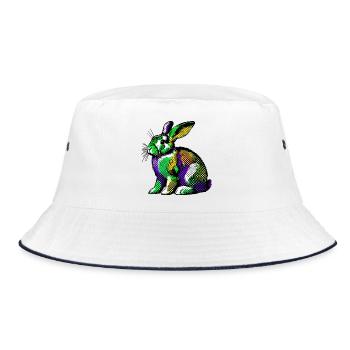 Rabbit - Bucket Hat - white/navy - Front