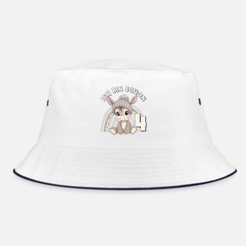 4. Geburtstag Esel Regenbogen Süß Niedlich Bucket Hat