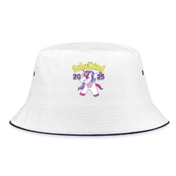 School Child 2025 Unicorn Enrollment School Student - Bucket Hat - white/navy - Front
