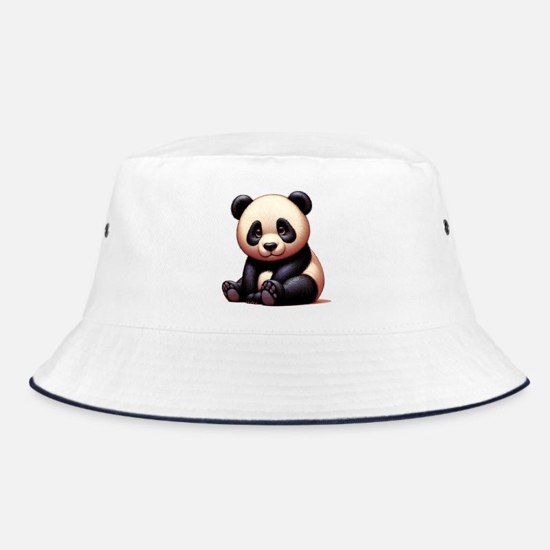 Panda - Bucket Hat - Weiß/Navy