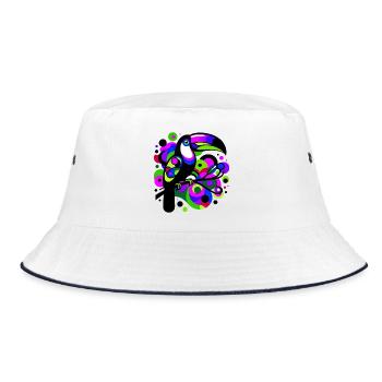 Tukan - Bucket Hat - Weiß/Navy - Vorne