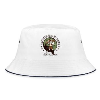 Tree trunk throwing competitors - Bucket Hat - white/navy - Front