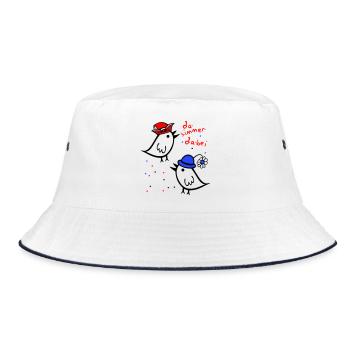 da simmer dabei, Karneval - Bucket Hat - Weiß/Navy - Vorne