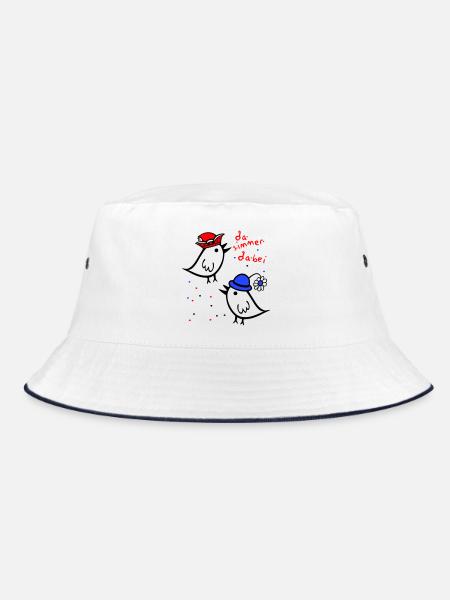 da simmer dabei, Karneval - Bucket Hat - Weiß/Navy - Vorne