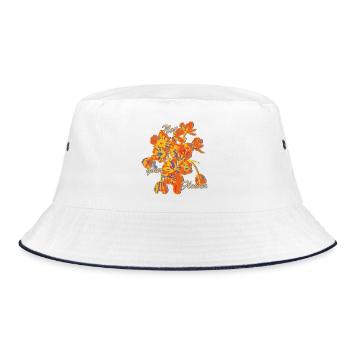 Not Your Flower Statement - Bucket Hat - white/navy - Front