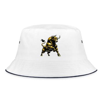Stier - Bucket Hat - Weiß/Navy - Vorne