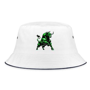 Stier - Bucket Hat - Weiß/Navy - Vorne