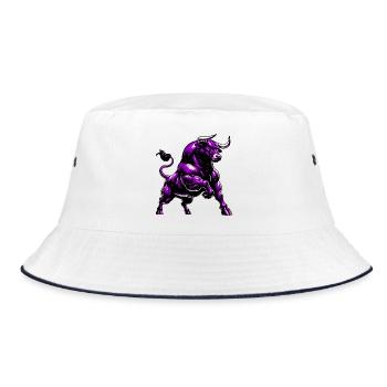 Stier - Bucket Hat - Weiß/Navy - Vorne