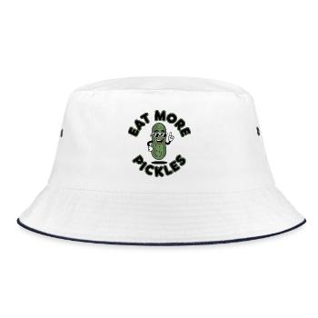 Eat More Cornichons Concombres Fun Chemise - Bob - blanc/marine - Devant