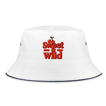 Süß und Wild - Bucket Hat - Weiß/Navy - Vorne