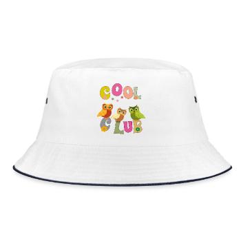 Cool Club , Eulen - Bucket Hat - Weiß/Navy - Vorne