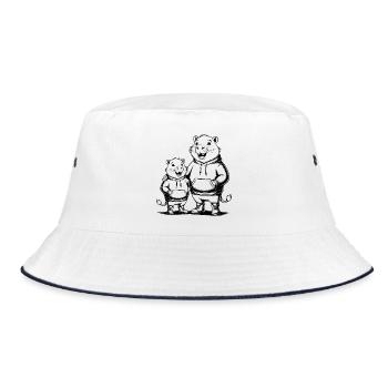 Capybara Couple Capybara - Two Cool Capybaras - Bucket Hat - white/navy - Front