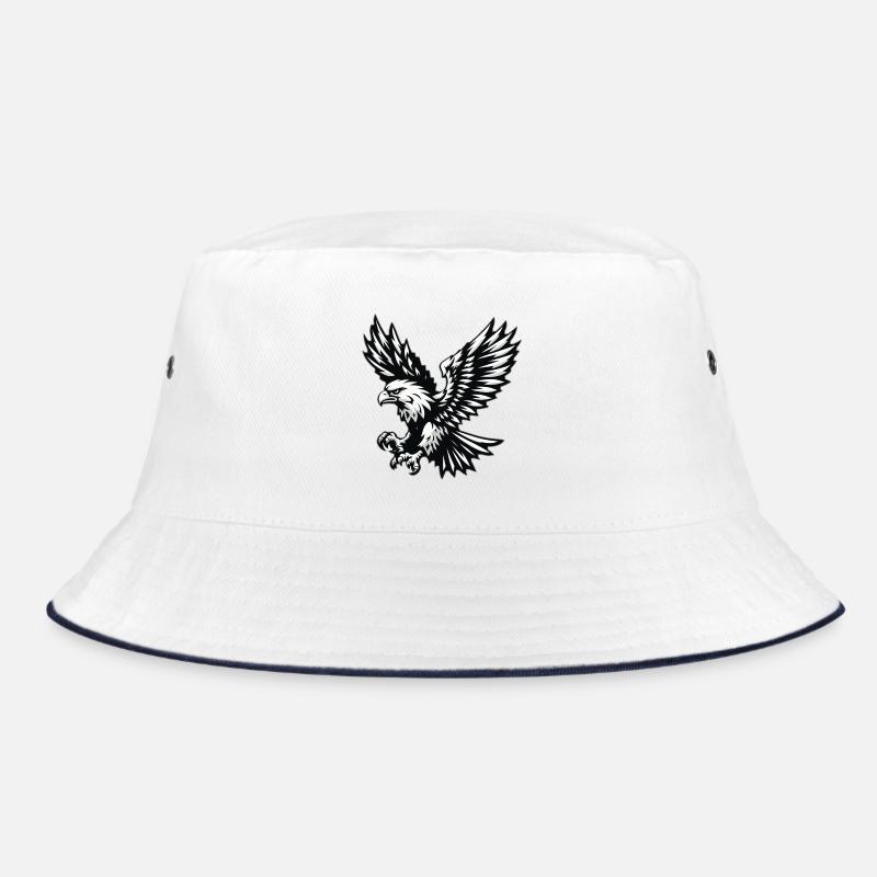 Eagle black white Bucket Hat