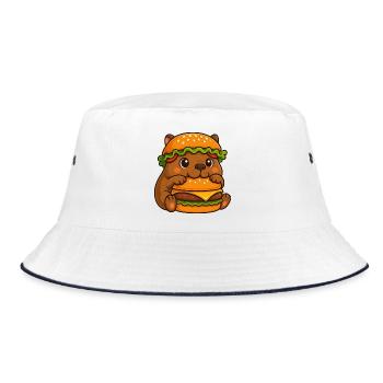 Capybara sucré Capybara avec cheeseburger rapide - Bob - blanc/marine - Devant