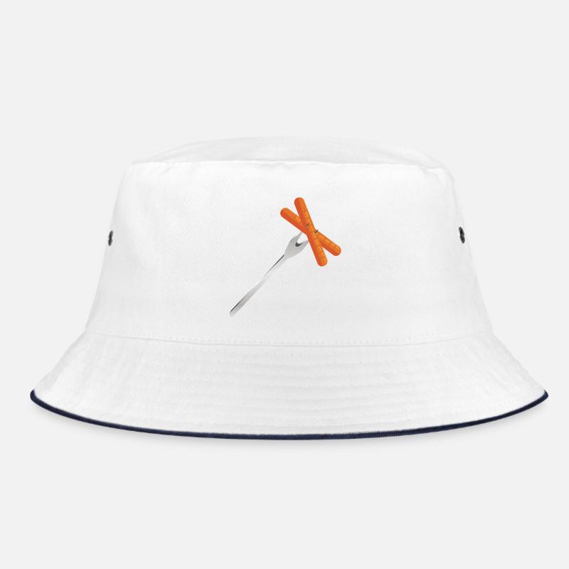 Grilled sausages on fork – Rustic BBQ motif Bucket Hat