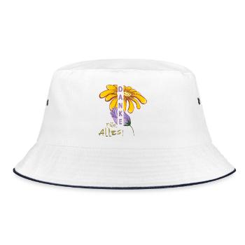 Danke für alles - Bucket Hat - Weiß/Navy - Vorne