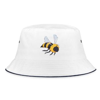 Bee - Bucket Hat - white/navy - Front