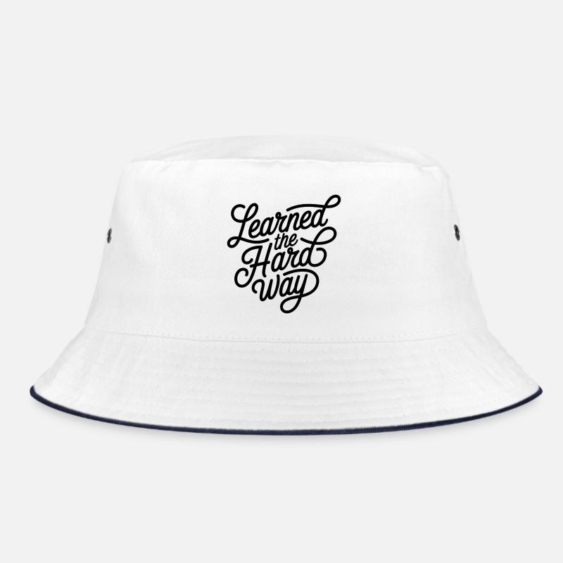 Leanred the hard way - Bucket Hat - Weiß/Navy