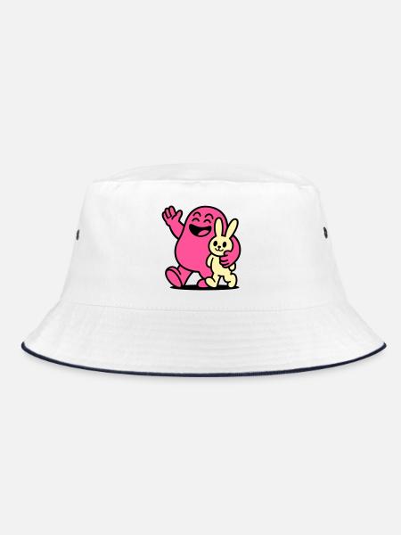Happy Friends! - Bucket Hat - Weiß/Navy - Vorne