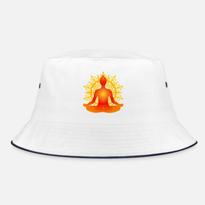 Silhouette de yoga lumineuse avec mandala de soleil Bob