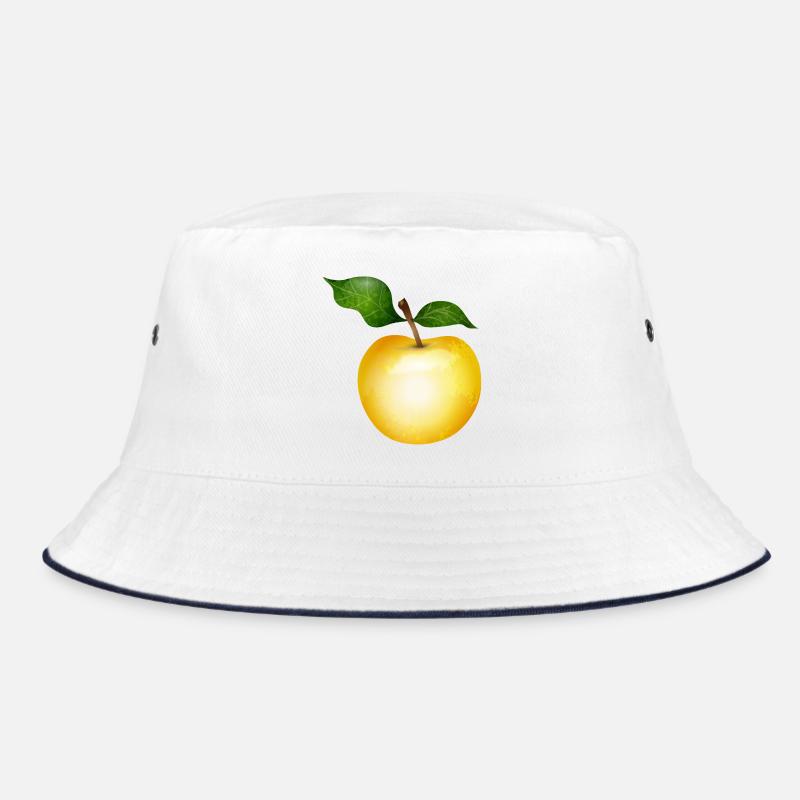 Pomme dorée avec illustration de feuilles vertes Bob