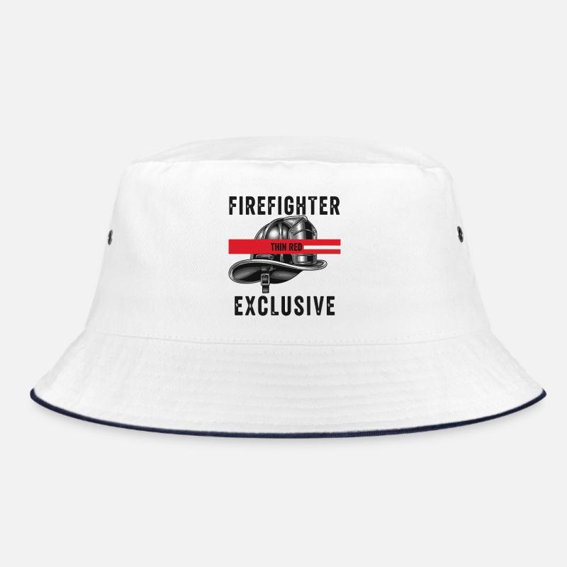 Firefighter Helmets Red Graphic Design Bucket Hat