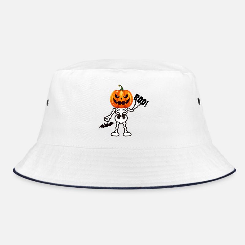 HOU! Squelette de citrouille - Drôle d’effrayant d’Halloween - Bob - blanc/marine