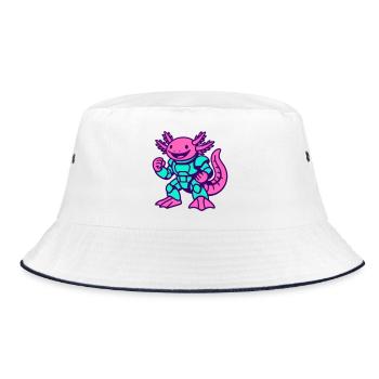 Axolotl Hero - Bucket Hat - Weiß/Navy - Vorne