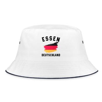 Dynamic German Flag Watercolor Design - Bucket Hat - white/navy - Front