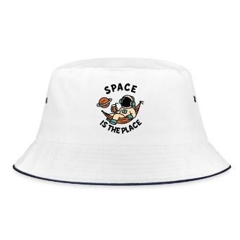 Space Explorer Astronaut Relaxing Design - Bucket Hat - white/navy - Front