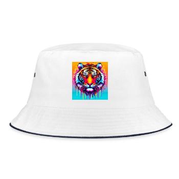 Tiger - Bucket Hat - Weiß/Navy - Vorne